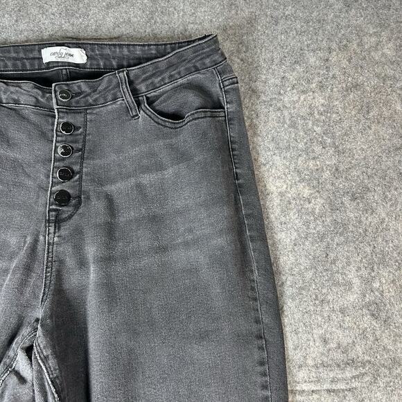 Carley Jean Los Angelos Danny Skinny Jeans Womens 2X Black Button Fly Stretch - Picture 2 of 10